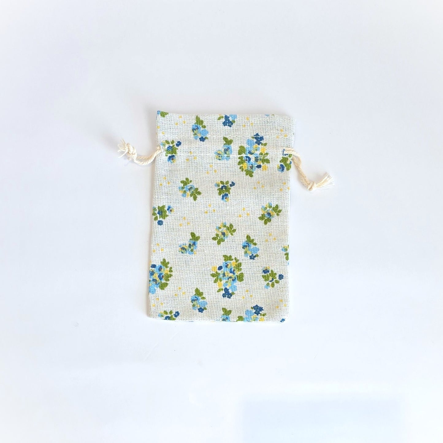 Drawstring Bag {BLUE FLORAL} Small