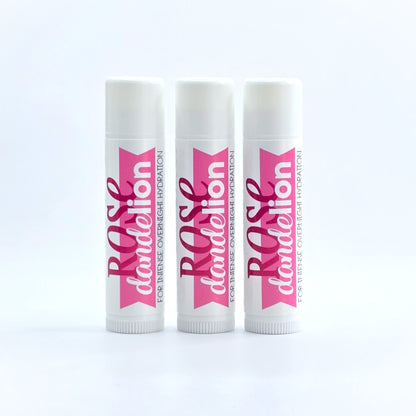 Herb-Infused Lip Balm TRIO {Dandelion Rose}
