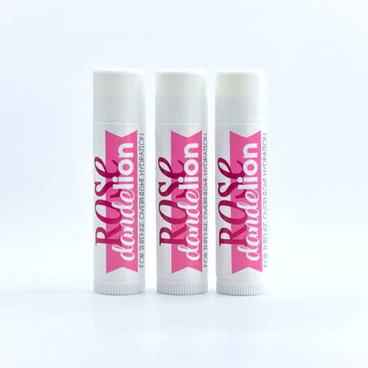 Herb-Infused Lip Balm TRIO {Dandelion Rose}