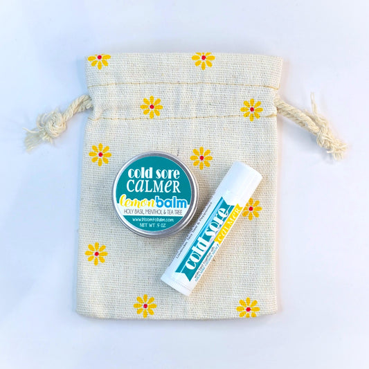 COLD SORE Calmer {DUO} HALF oz Salve + Lip Balm
