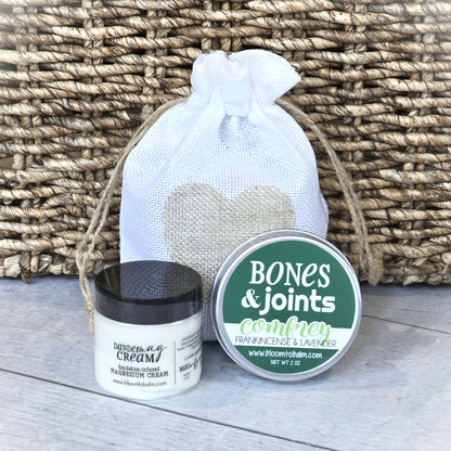 Dande-Mag 2 oz DUO {Bones & Joints Salve} in a Heart Bag