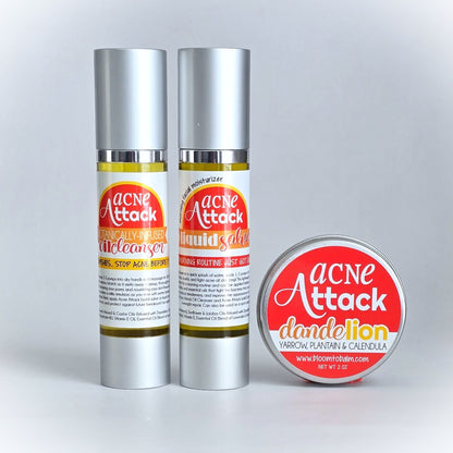 ACNE ATTACK Facial {TRIO} 2 oz Salve, Liquid Salve & Oil Cleanser