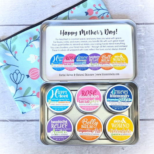 Mother's Day Salve Kit + FREE Window Tin & Floral Zip Bag