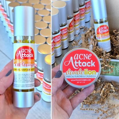 ACNE ATTACK Facial {TRIO} 2 oz Salve, Liquid Salve & Oil Cleanser