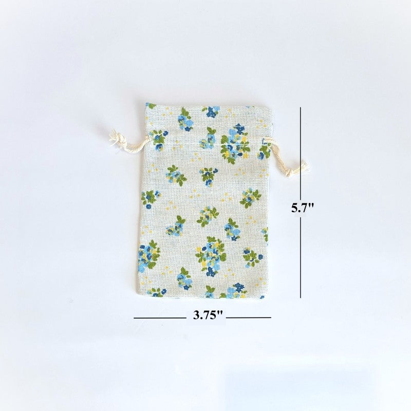 Drawstring Bag {BLUE FLORAL} Small
