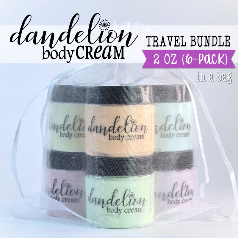 Dandelion BODY CREAM {2 oz BUNDLE of 6} in Gift Bag