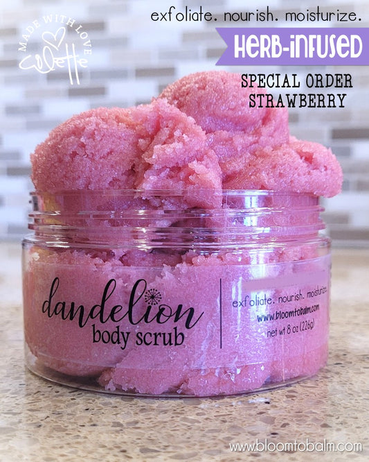 Dandelion SUGAR SCRUB {STRAWBERRY}