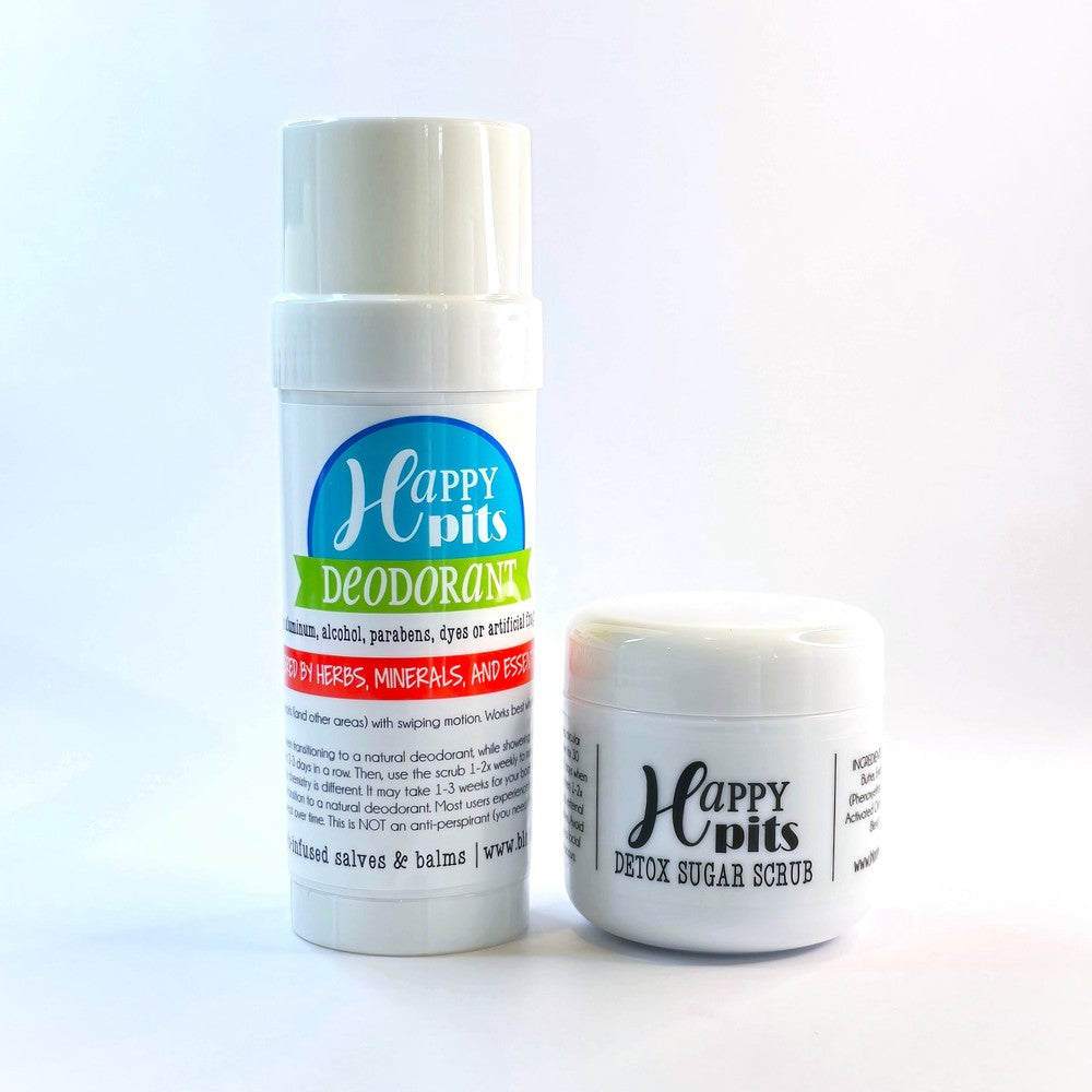 HAPPY PITS {DUO} 1 Natural Deodorant + 1 Detox Scrub