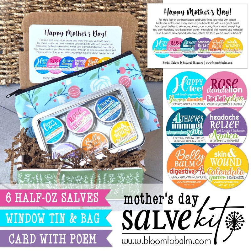 Mother's Day Salve Kit + FREE Window Tin & Floral Zip Bag