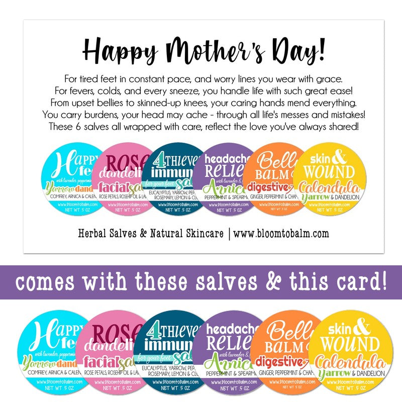 Mother's Day Salve Kit + FREE Window Tin & Floral Zip Bag