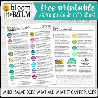 Bloom to Balm SALVE GUIDE {FREE PRINTABLE}