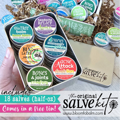 ORIGINAL Salve Kit {18 half-oz Salves} + FREE Tin!