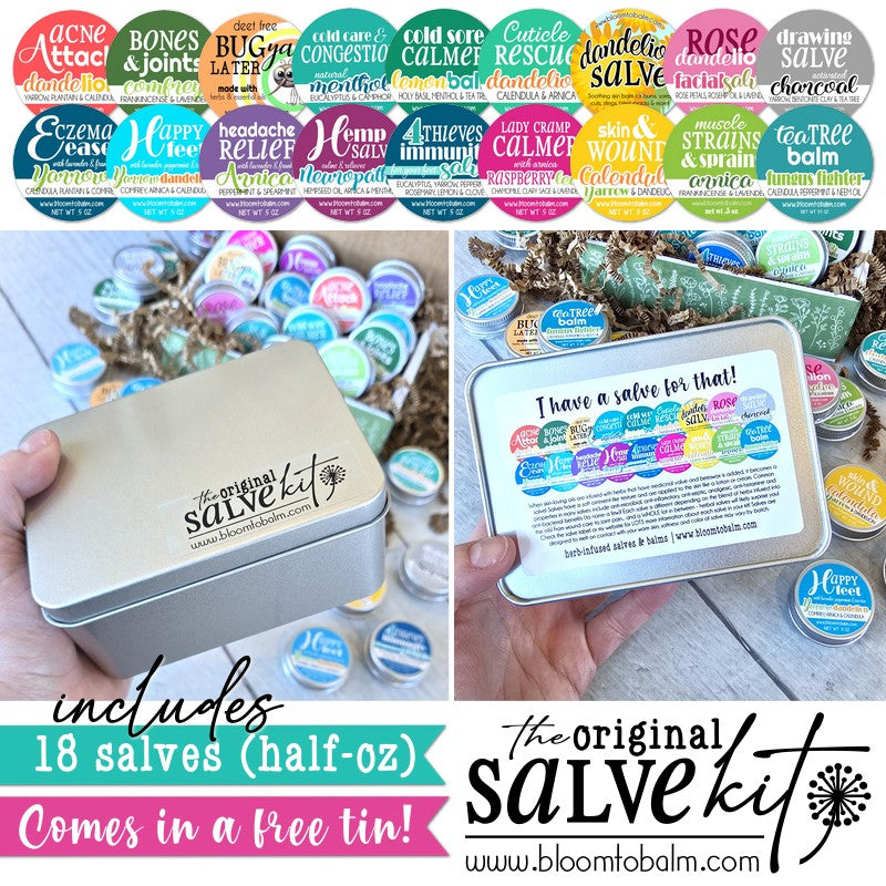 ORIGINAL Salve Kit {18 half-oz Salves} + FREE Tin!