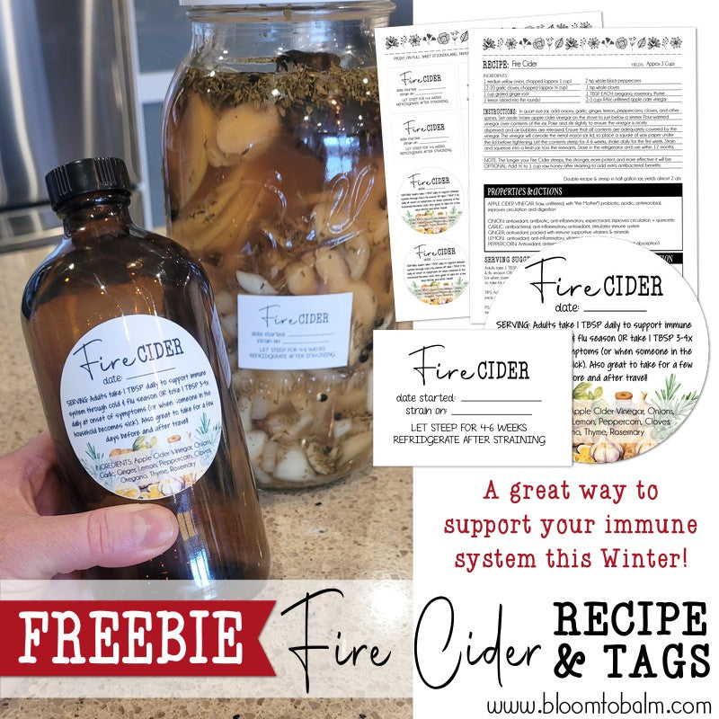 FIRE CIDER Recipe & Sticker Labels {FREE PRINTABLE}